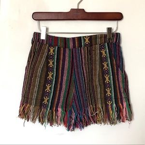 High waisted tribal print shorts